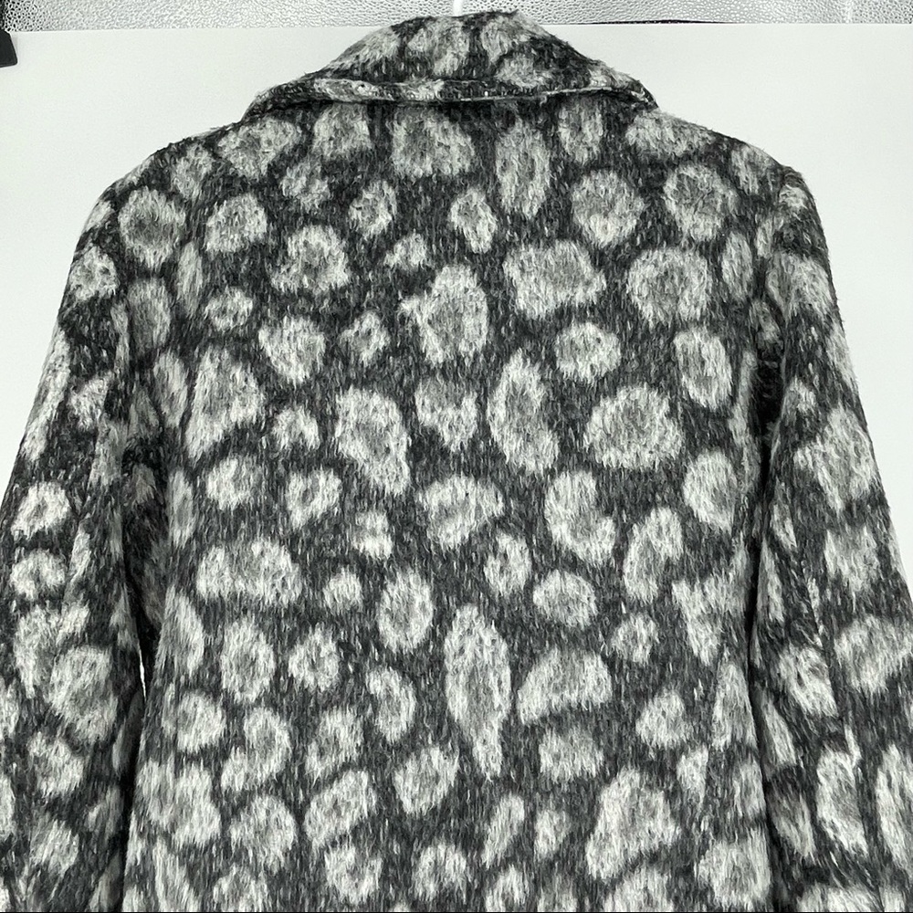 LOFT NWT LEOPARD ANIMAL PRINT WOOL BLEND GRAY BLACK COAT JACKET LARGE - Picture 8 of 9